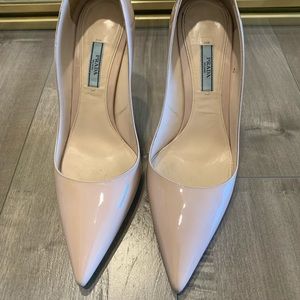 Prada patent nude pointy heels
